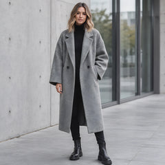 Eliane Women's Longline Wool-Blend Coat - Gray - Women's Clothing > Outerwear > Coats - Hendlys - Image 1