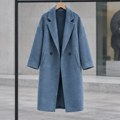 Eliane Women's Longline Wool-Blend Coat - Blue - female - Hendlys - Image 3
