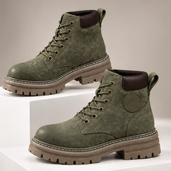 Elin Women's Lug-Sole Lace-Up Boots - Dark Green - Catalog Group: Footwear - Hendlys - Image 2