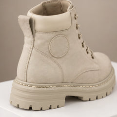 Elin Women's Lug-Sole Lace-Up Boots - Off-white - Footwear Style: Boots - Hendlys - Image 4