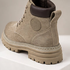 Elin Women's Lug-Sole Lace-Up Boots - Khaki - Footwear Style: Boots - Hendlys - Image 4
