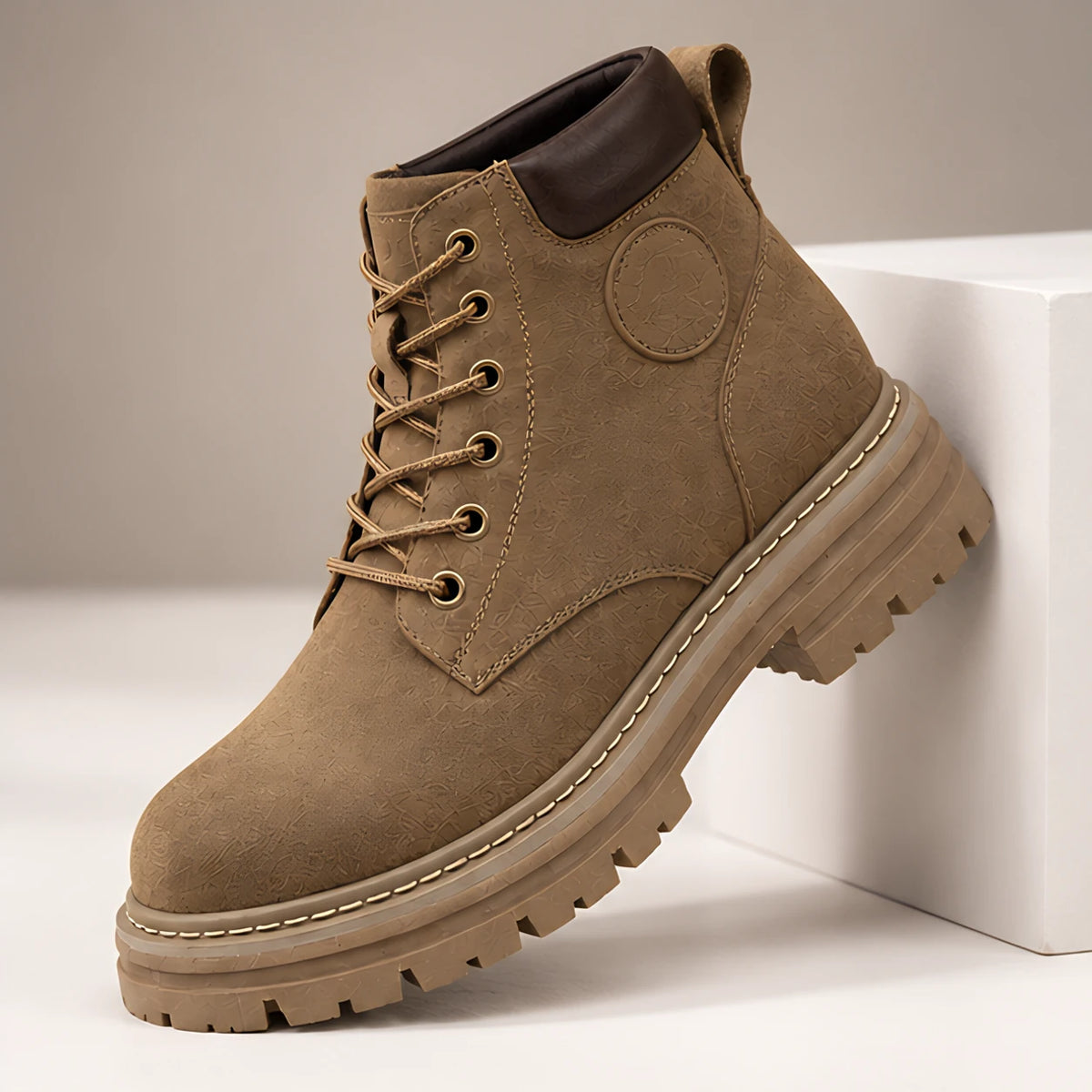 Elin Women's Lug-Sole Lace-Up Boots - Brown - Women's Footwear > Boots > Lace-Up Ankle Boots - Hendlys - Image 1