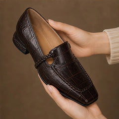 Eliora Square-Toe Leather Loafers - Espresso - female - Hendlys - Image 5