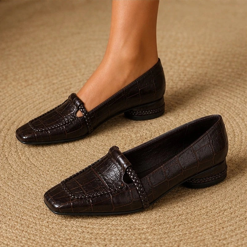 Eliora Square-Toe Leather Loafers - Espresso - leather loafer - Hendlys - Image 2