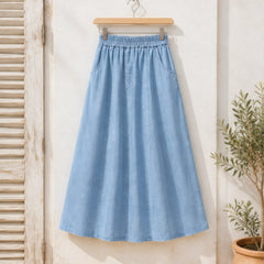 Eliza Flowing Midi Skirt - Light Blue - Department: Women - Hendlys - Image 3