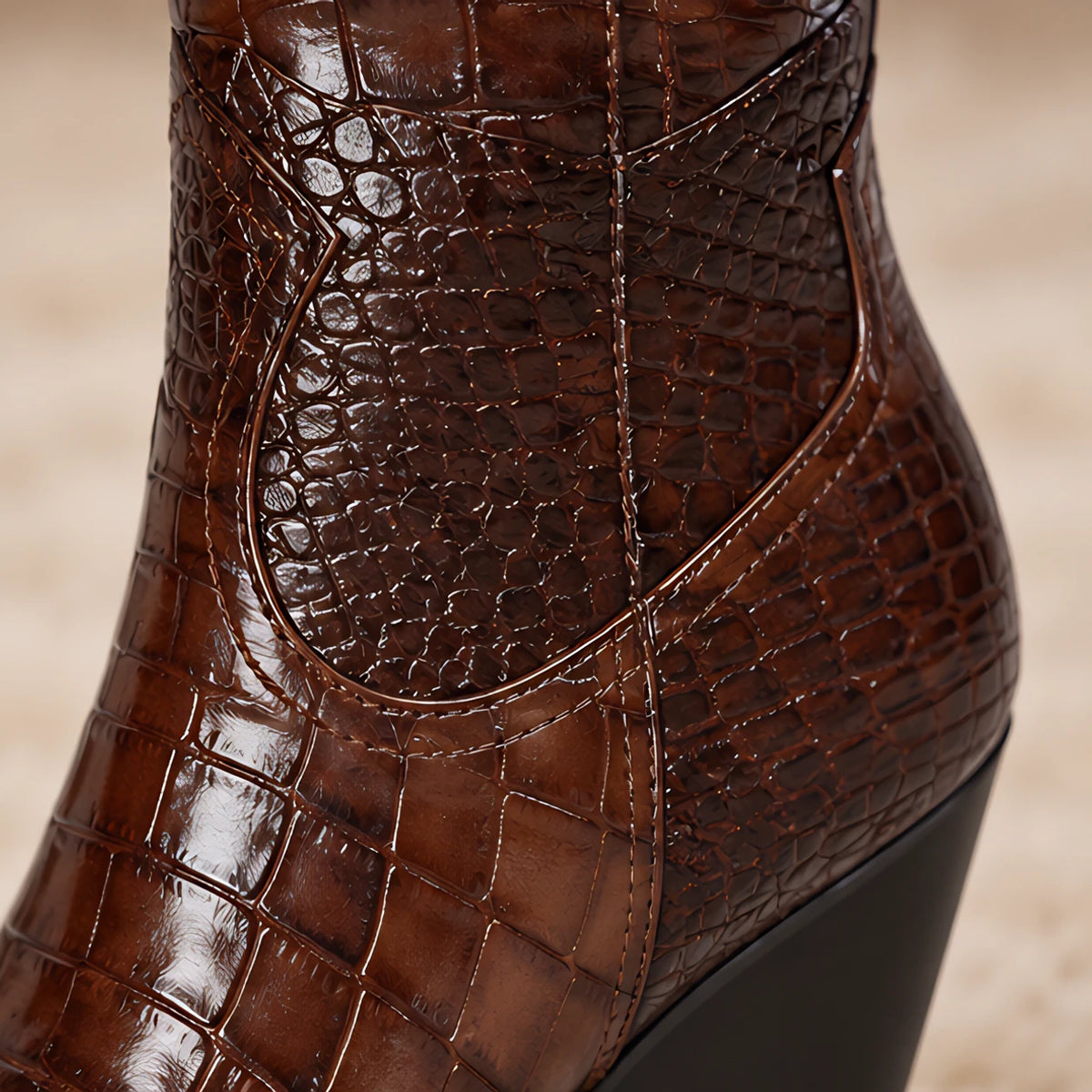 Elodie Women's Pointed-Toe Knee-High Boots - Brown - leather shoes - Hendlys - Image 4