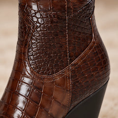 Elodie Women's Pointed-Toe Knee-High Boots - Brown - leather shoes - Hendlys - Image 4