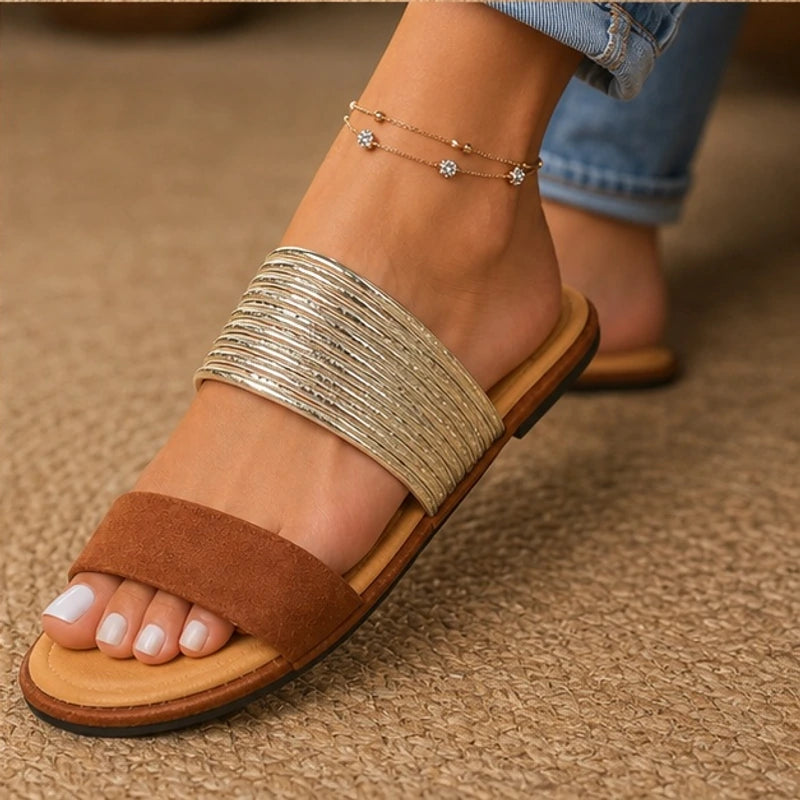 Elowen Orthopedic Open Toe Sandals - Brown - women's sandals - Hendlys - Image 2