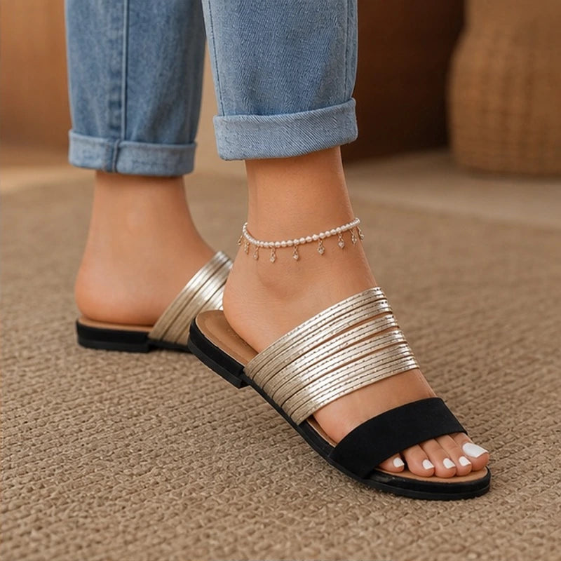 Elowen Orthopedic Open Toe Sandals - Black - Sandals - Hendlys - Image 1