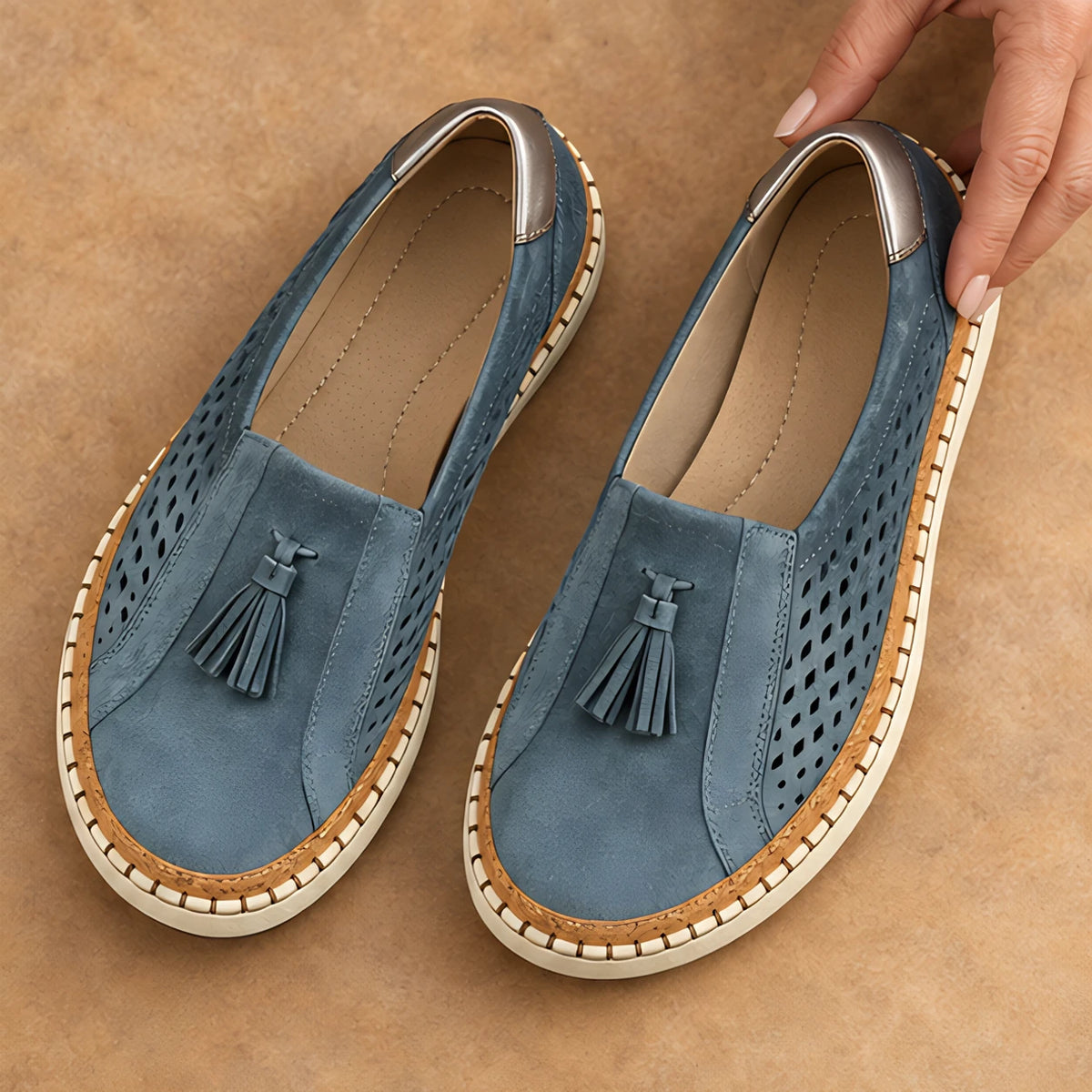 Elowen Women's Orthopedic Slip-On Shoes - Navy - Shoes - Hendlys - Image 2