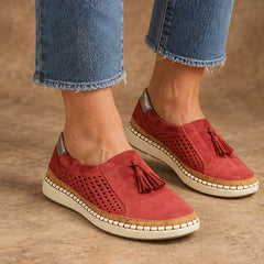 Elowen Women's Orthopedic Slip-On Shoes - Red - Footwear > Orthopedic Slip-On Shoes - Hendlys - Image 1