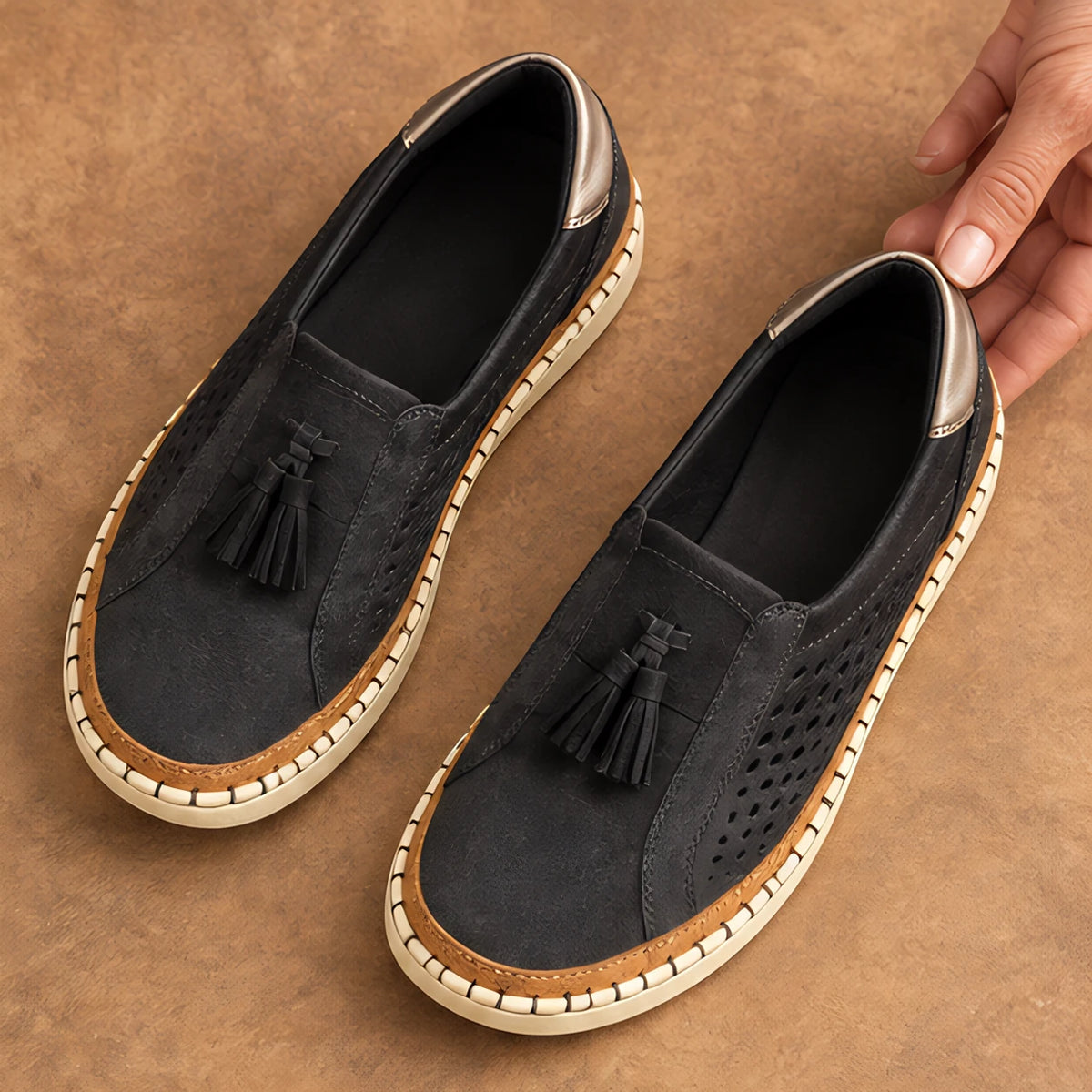 Elowen Women's Orthopedic Slip-On Shoes - Black - Shoes - Hendlys - Image 2