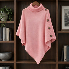 Elowyn Women's Turtleneck Cape Sweater - Pink - female - Hendlys - Image 3