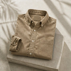 Henderson Cotton Oxford Shirt - Brown - cotton shirt - Hendlys - Image 4