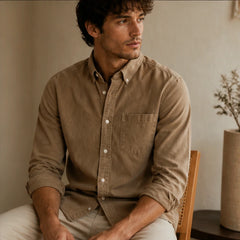 Henderson Cotton Oxford Shirt - Brown - everyday shirt - Hendlys - Image 8
