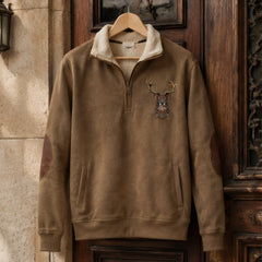 Evander Men's Knit Quarter-Zip Sweater - Brown - Catalog Group: Clothing - Hendlys - Image 2
