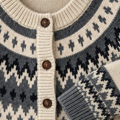Evelia Women's Fair Isle Yoke Cardigan - Beige - relisted - Hendlys - Image 4