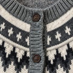 Evelia Women's Fair Isle Yoke Cardigan - Grey - relisted - Hendlys - Image 4