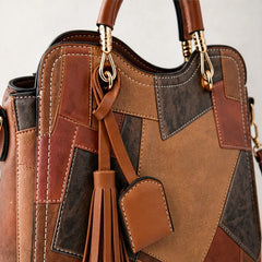 Evelisse Panelled Structured Top-Handle Handbag - Umber - Women's Accessories > Structured Top-Handle Handbags - Hendlys - Image 2
