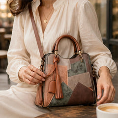 Evelisse Panelled Structured Top-Handle Handbag - Thistle - female - Hendlys - Image 3