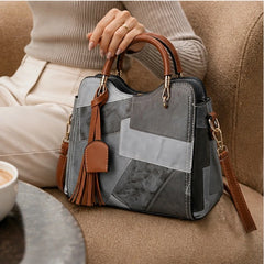 Evelisse Panelled Structured Top-Handle Handbag - Slate - female - Hendlys - Image 3