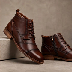 Everett Leather Boots - Brown - men's boots - Hendlys - Image 2