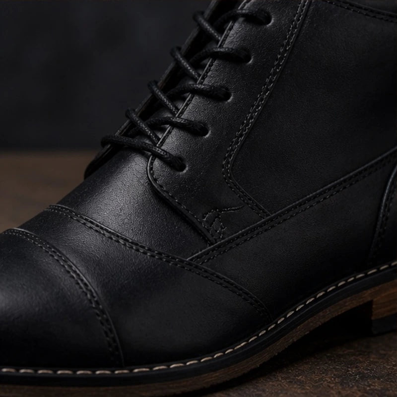 Everett Leather Boots - Black - genuine leather - Hendlys - Image 4