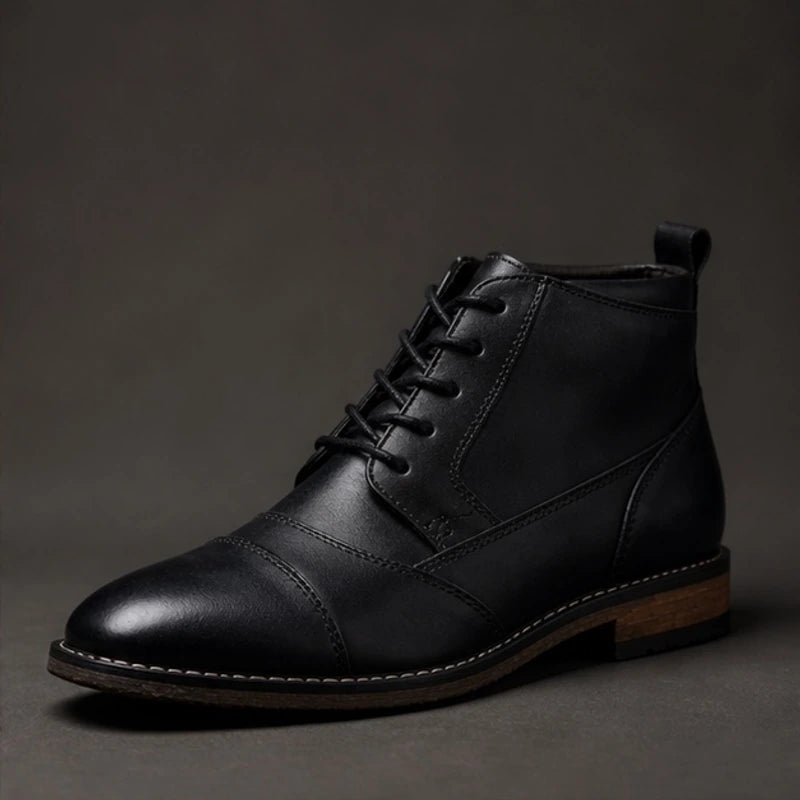 Everett Leather Boots - Black - men's boots - Hendlys - Image 2