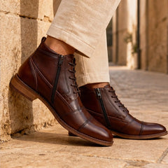 Everett Leather Boots - Brown - genuine leather - Hendlys - Image 4