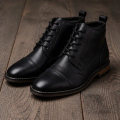 Everett Leather Boots - Black - leather boots - Hendlys - Image 3