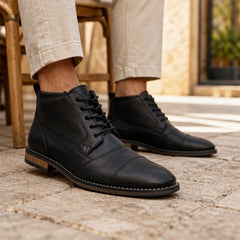 Everett Leather Boots - Black - Boots - Hendlys - Image 1
