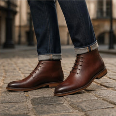 Farnham Leather Ankle Boots - Brown - Department: Men - Hendlys - Image 3