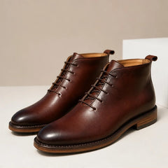 Farnham Leather Ankle Boots - Brown - Men's Footwear > Lace-Up Ankle Boots - Hendlys - Image 1
