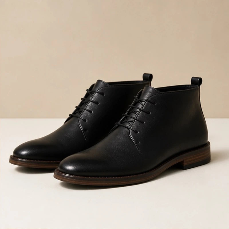 Farnham Leather Ankle Boots - Black - Men's Footwear > Lace-Up Ankle Boots - Hendlys - Image 1