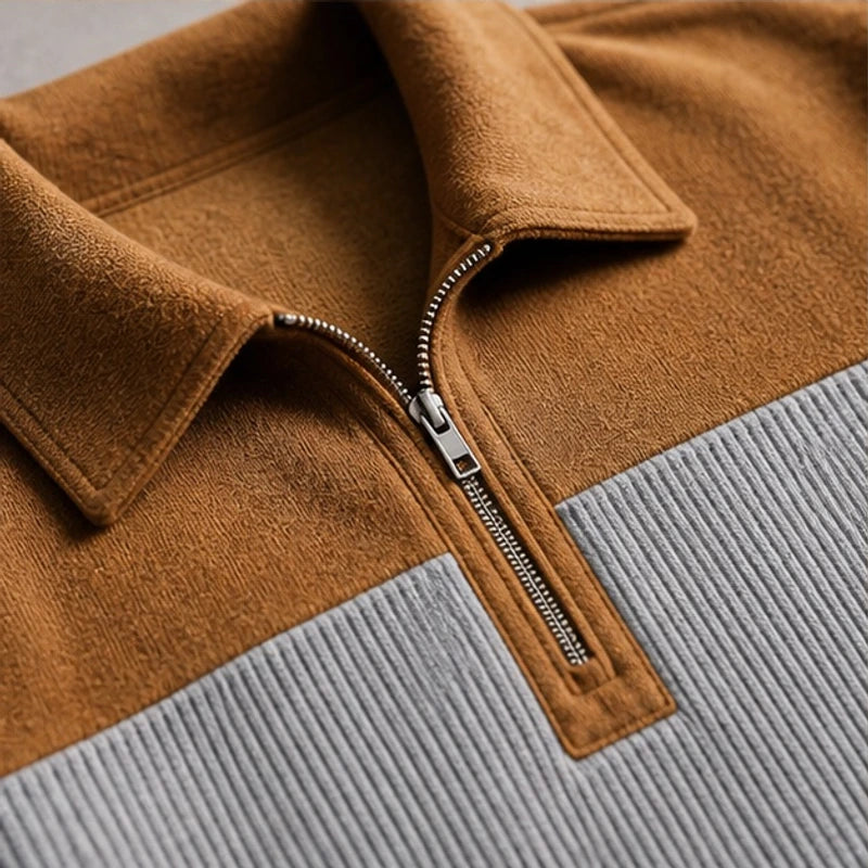 Farron Textured Colorblock Polo Sweater - Gray - clothing - Hendlys - Image 3