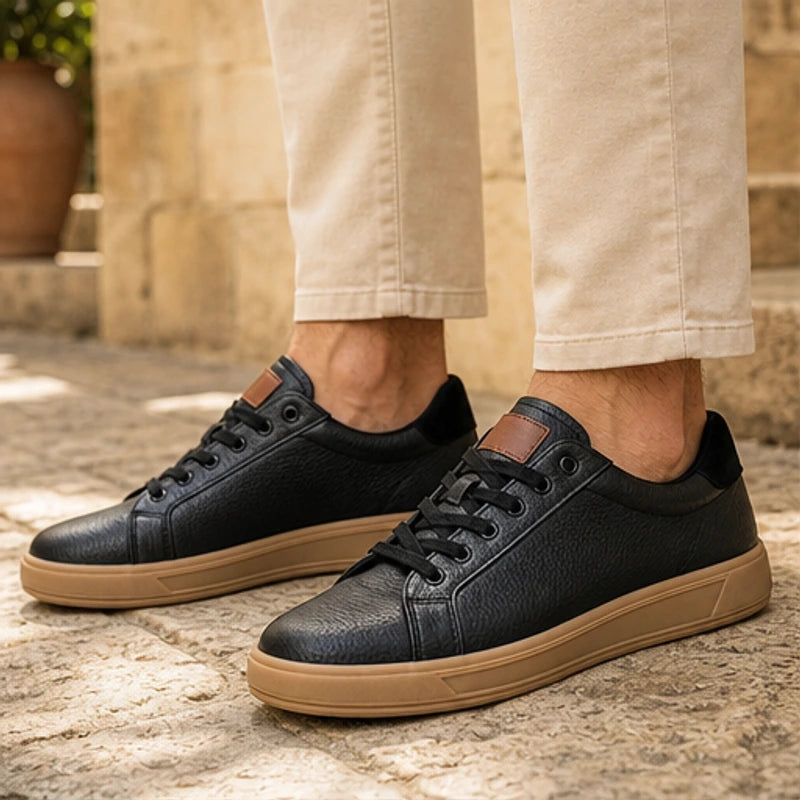 Fendleman Leather Sneakers - Black - Sneakers - Hendlys - Image 1