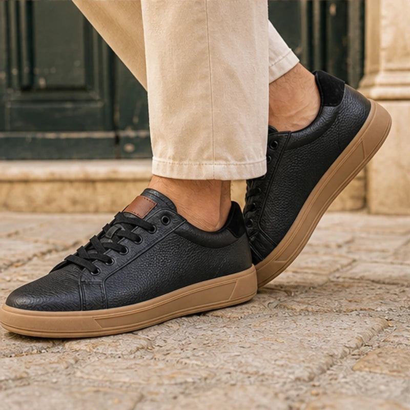 Fendleman Leather Sneakers - Black - men's sneakers - Hendlys - Image 3