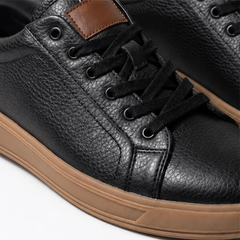 Fendleman Leather Sneakers - Black - genuine leather - Hendlys - Image 5