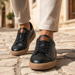 Fendleman Leather Sneakers - Black - leather sneakers - Hendlys - Image 2