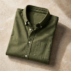 Henderson Cotton Oxford Shirt - Green - men's shirt - Hendlys - Image 2