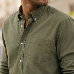 Henderson Cotton Oxford Shirt - Green - casual wear - Hendlys - Image 7