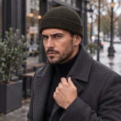 Fitzroy Stretch Knit Ribbed Beanie - Black - Accessory - Hendlys - Image 2