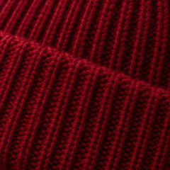 Fitzroy Stretch Knit Ribbed Beanie - Burgundy - color_gallery - Hendlys - Image 4