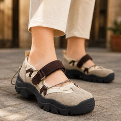 Florine Chunky Mary Janes - Beige - Women's Footwear > Mary Jane Sneakers - Hendlys - Image 1