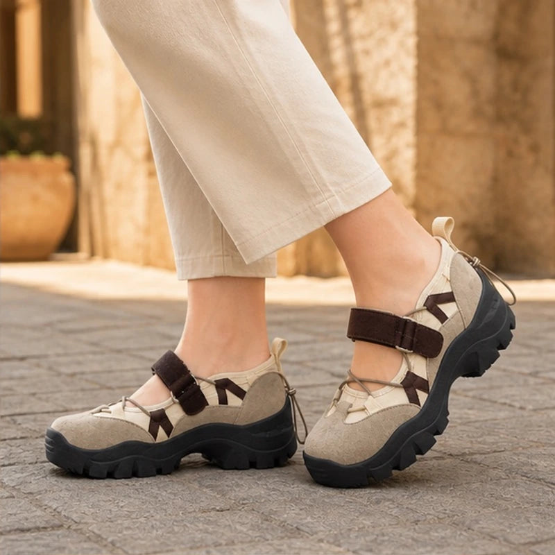 Florine Chunky Mary Janes - Beige - Catalog Group: Footwear - Hendlys - Image 2