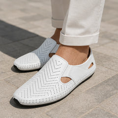 Lido Coastal Leather Sandal - White - men's sandals - Hendlys - Image 2