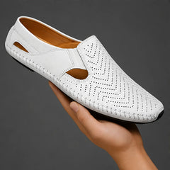 Lido Coastal Leather Sandal - White - italian leather - Hendlys - Image 4