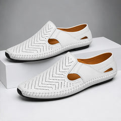Lido Coastal Leather Sandal - White - coastal style - Hendlys - Image 5