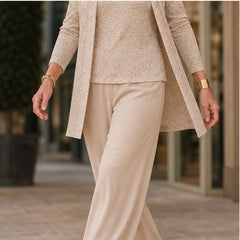 Galienne Sequined Wide-Leg Pant Set - Beige - Catalog Group: Clothing - Hendlys - Image 2