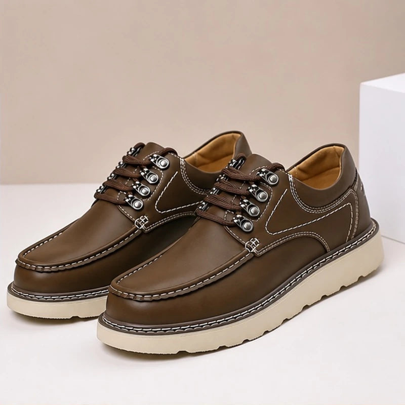 Garrick Genuine Leather Shoes - Brown - genuine leather - Hendlys - Image 3